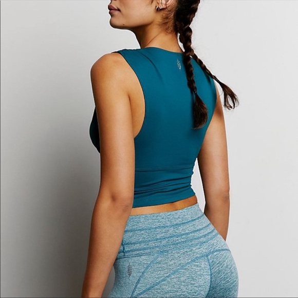 Free People Locust Cora Plunge Cropped Tank Top S - Picture 4 of 6